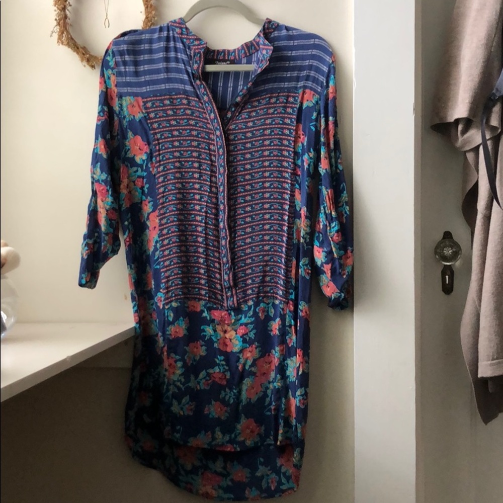 Pattern silky mini dress